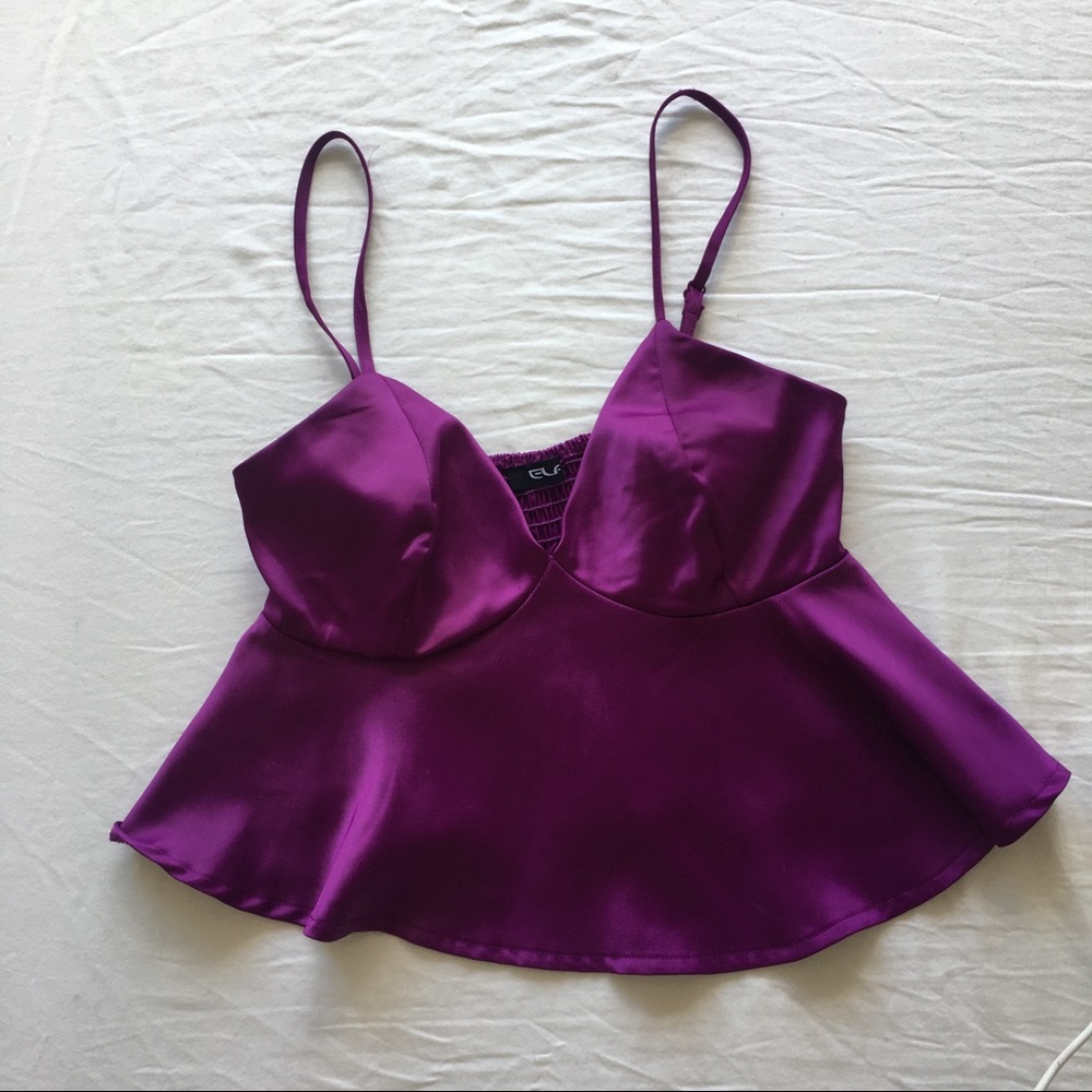 Elf top color purple silk size small